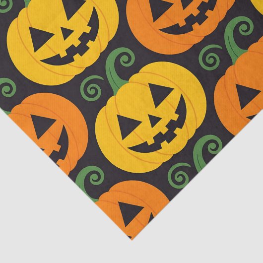 Happy Halloween Jack-O'-Lanterns & wervelende wijn Tissuepapier (Detail)