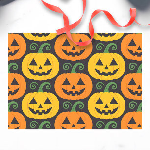 Happy Halloween Jack-O'-Lanterns & wervelende wijn Tissuepapier