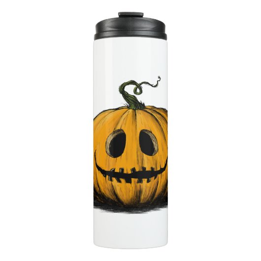 Happy Halloween Jack O'Lantern Adult Natural Thermosbeker (Voorkant)
