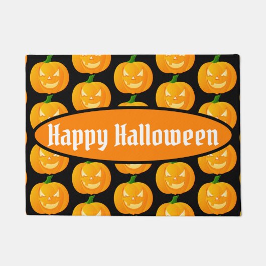 Happy Halloween Jack O'Lantern Pattern Deurmat (Voorkant)