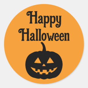 Happy Halloween Jack op Lantern Face Ronde Sticker