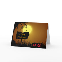 Happy Halloween Jack The Lantern Pumpkins Card