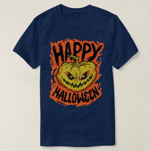 Happy Halloween JackoLantern pomkin Down T-shirt (Design voorkant)