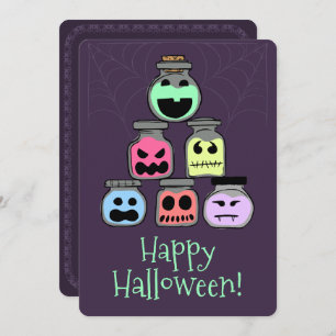 Happy Halloween Jars Costume Party Uitnodiging
