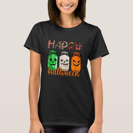 Happy Halloween Jars Happy Halloween T-shirt (Voorkant)