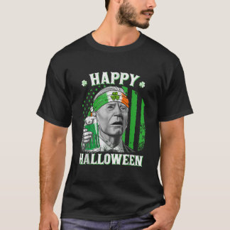 Happy Halloween Joe Biden St Patricks Day Leprecha T-shirt