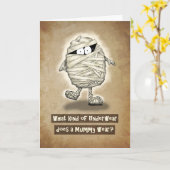 Happy Halloween Joking Mummy Kaart (Gele Bloem)