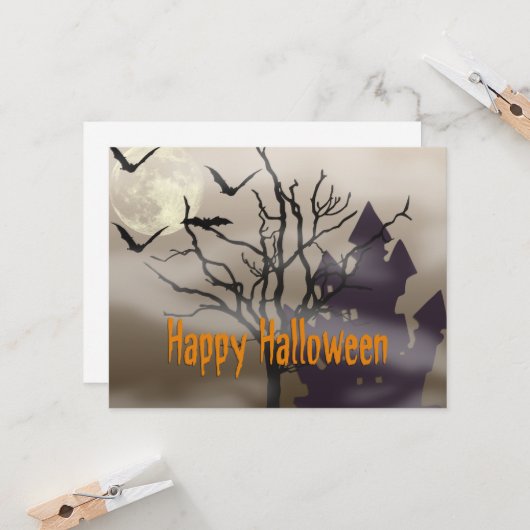 Happy Halloween Kaart (Voorkant / Achterkant in situ)