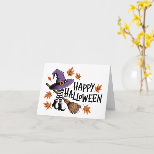 Happy Halloween Kaart (Gele Bloem)