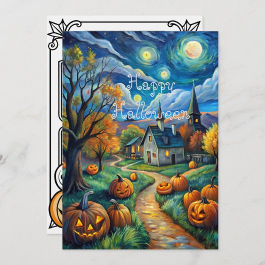 Happy Halloween Kaart (Voorkant / Achterkant)