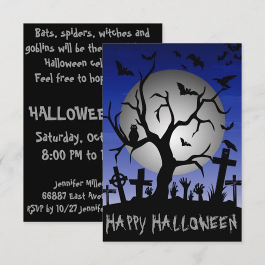 Happy Halloween Kaart (Voorkant / Achterkant)