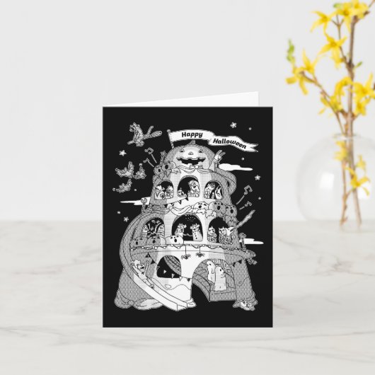 Happy Halloween  Kaart (Gele Bloem)