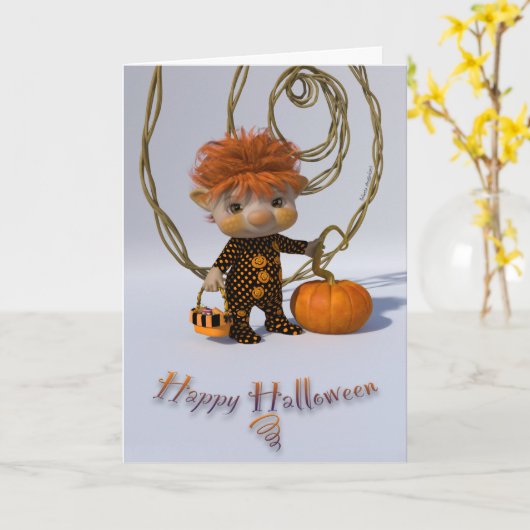 Happy Halloween Kaart (Gele Bloem)