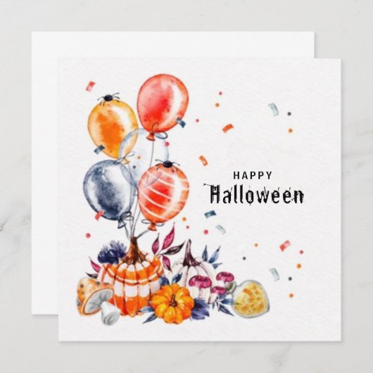 Happy Halloween-kaart (Voorkant / Achterkant)