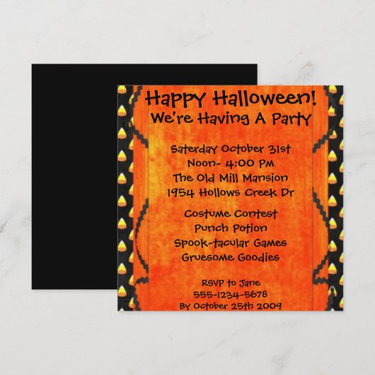 Happy Halloween Kaart (Voorkant / Achterkant)