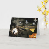 Happy Halloween Kaart (Gele Bloem)