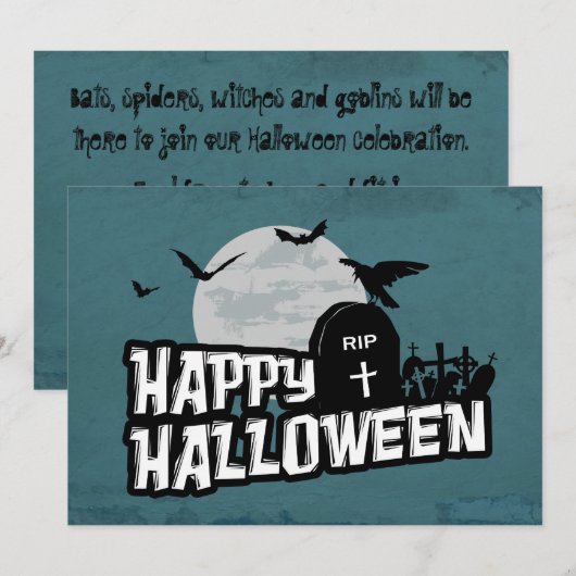 Happy Halloween Kaart (Voorkant / Achterkant)