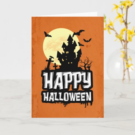 Happy Halloween Kaart (Gele Bloem)