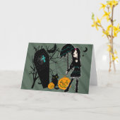 Happy Halloween-kaart Kaart (Gele Bloem)