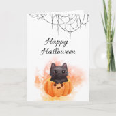 Happy Halloween Kaart – Spooky Schattige Design (Voorkant)