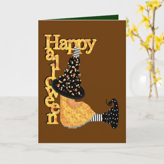 Happy Halloween-kaarten Kaart (Gele Bloem)