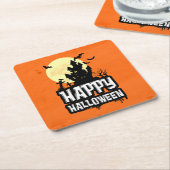 Happy Halloween Kartonnen Onderzetters (Schuin)