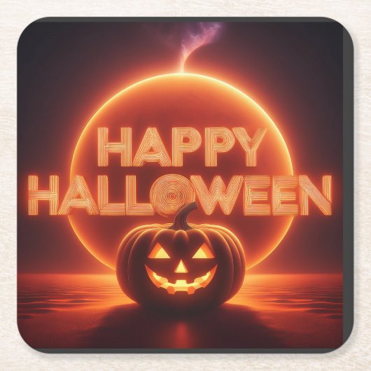 Happy Halloween Kartonnen Onderzetters (Voorkant)