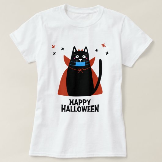 Happy Halloween | Kat dat een masker draagt T-shirt (Design voorkant)