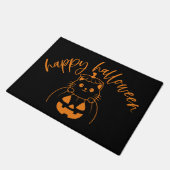 Happy Halloween-Kat in een pompoen Deurmat (Schuin)