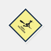 Happy Halloween, kat op broomstick Servet (Hoek)