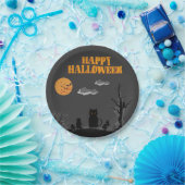 Happy Halloween - Katten Papieren Bordje (Feest)