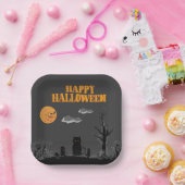 Happy Halloween - Katten Papieren Bordje (Feest)