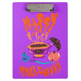 Happy Halloween kattenliefhebber heks kopje koffie Klembord