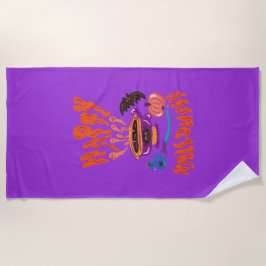 Happy Halloween kattenliefhebber heks kopje koffie Strandlaken