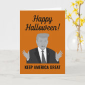 Happy Halloween Keep America Great Trump cartoon Kaart (Gele Bloem)