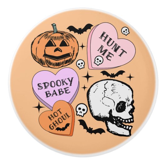 Happy Halloween Keramische Knop (Voorkant)
