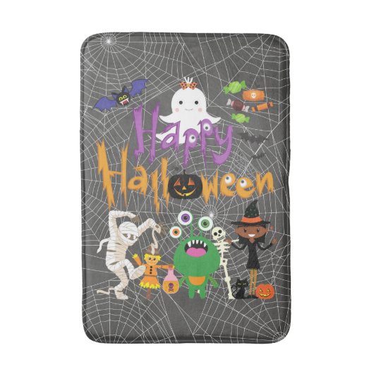 Happy Halloween Kids Cute and Spooky Badmat (Voorkant Verticaal)