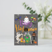 Happy Halloween Kids Cute and Spooky Briefkaart (Staand voorkant)