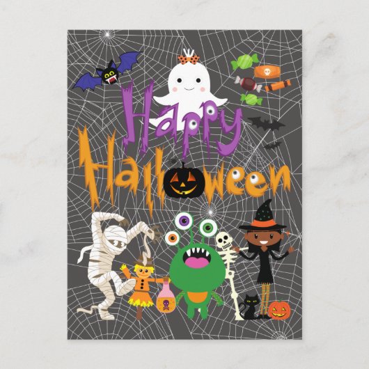 Happy Halloween Kids Cute and Spooky Briefkaart (Voorkant)