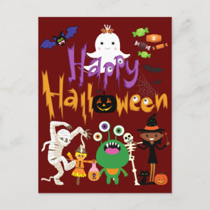 Happy Halloween Kids Cute and Spooky Briefkaart