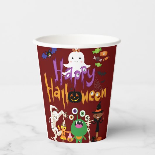 Happy Halloween Kids Cute and Spooky Papieren Bekers (Voorkant)