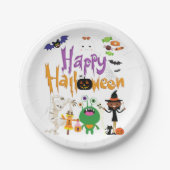 Happy Halloween Kids Cute and Spooky Papieren Bordje (Voorkant)
