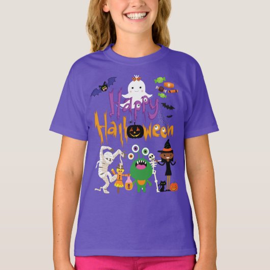 Happy Halloween Kids Cute and Spooky T-shirt (Voorkant)