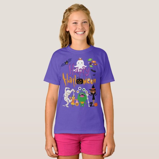 Happy Halloween Kids Cute and Spooky T-shirt (Voorkant volledig)