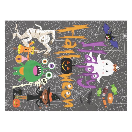 Happy Halloween Kids Cute and Spooky Tafelkleed (Voorkant (Horizontaal))