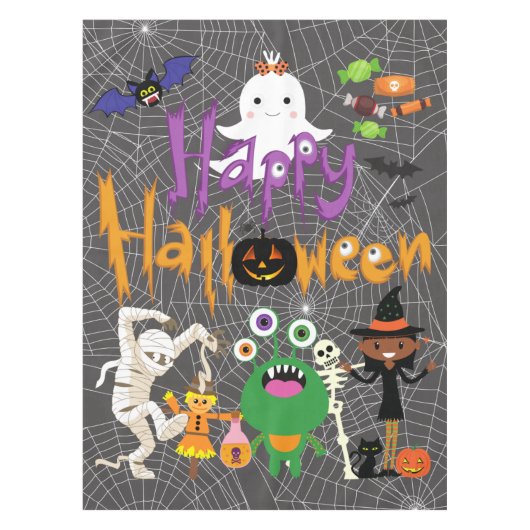 Happy Halloween Kids Cute and Spooky Tafelkleed (Voorkant)