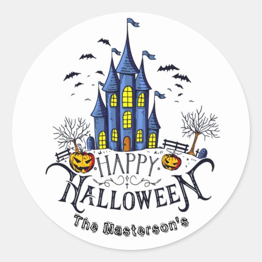 Happy Halloween Kids Party Halloween Ronde Sticker (Voorkant)