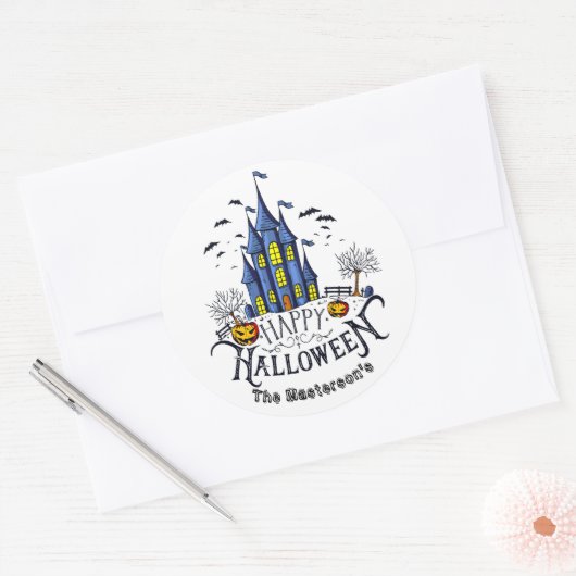 Happy Halloween Kids Party Halloween Ronde Sticker (Envelop)
