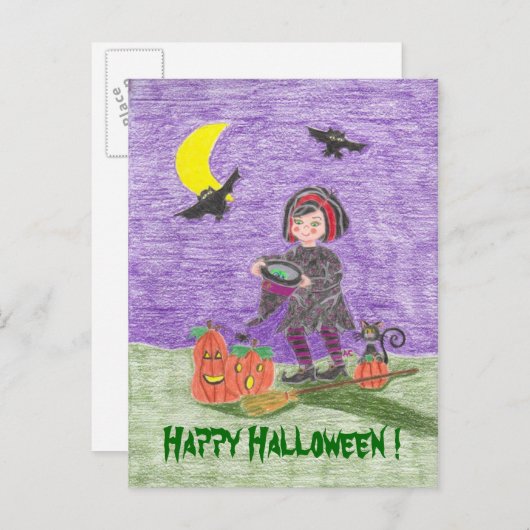Happy Halloween Kind Briefkaart! Briefkaart (Voorkant / Achterkant)