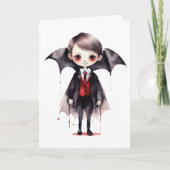 Happy Halloween Kind Vampire Groet Kaart (Voorkant)